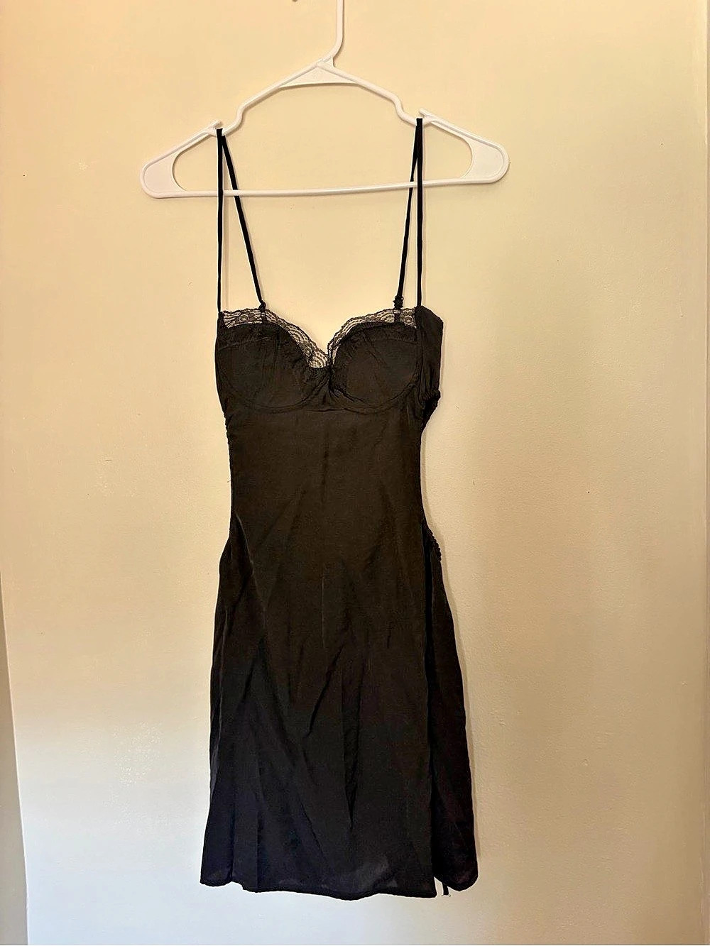 Black Lace Bust Mini Dress Like New
